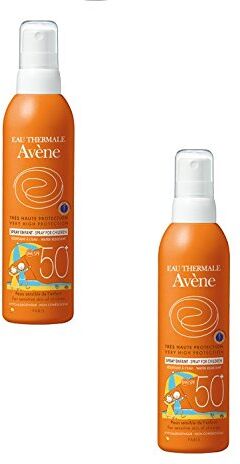 2 AVENE SOLARE LATTE SPRAY BAMBINO SPF 50+ 200 mlx2 FOTOPROTETTORE RAGGI UVA UVB SENZA PROFUMO, SILICONI E PARABENI