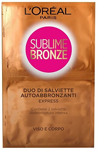 L'ORÉAL Sublime Sun  Paris Sublime Bronze Duo di Salviette Autoabbronzanti, 56 ml, 2 Pezzi