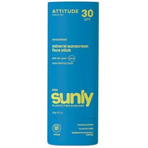 Attitude Mineral Face Sunscreen Stick for Kids, SPF 30, EWG Verified, Plastic-Free, Broad Spectrum UVA/UVB Protection with Zinc Oxide, Dermatologically Tested, Vegan, Unscented, 20 g Attitude Mineral Face Sunscreen Stick for Kids, SPF 30, EWG Verified, Plastic-Free, Broad Spectrum UVA/UVB Protection with Zinc Oxide, Dermatologically Tested, Vegan, Unscented, 20 g