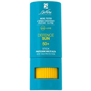 BioNike Defence Sun Stick Solare SPF 50+ per Pelli Sensibili e Intolleranti, Ideale per labbra, naso, orecchie, nei e cicatrici, Rafforza e Ripara la Pelle, Waterproof 9 ml