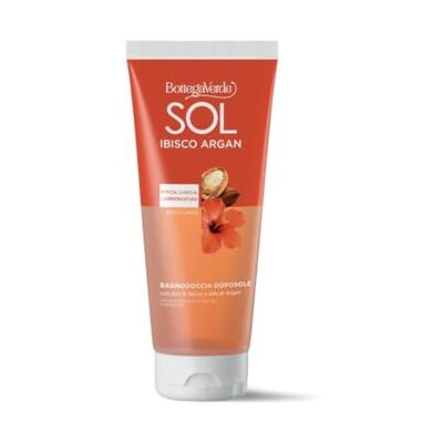 Bottega Verde SOL Ibisco Argan, Bagnodoccia Doposole, 200 ml Prolunga l'Abbronzatura, con Olio di Ibisco e Argan, Azione Setificante, per Tutti i Tipi di Pelle Bottega Verde SOL Ibisco Argan, Bagnodoccia Doposole, 200 ml Prolunga l'Abbronzatura, con Olio di Ibisco e Argan, Azione Setificante, per Tutti i Tipi di Pelle