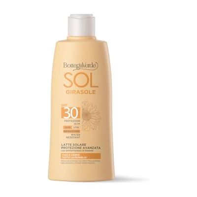 Bottega Verde Latte Solare SOL Girasole SPF 30, Protezione Alta, 200 ml Protegge dai raggi UVA/UVB e dagli effetti dei raggi Infrarossi, Iperfermentato di Girasole e Alchechengi, Water Resistant Bottega Verde Latte Solare SOL Girasole SPF 30, Protezione Alta, 200 ml Protegge dai raggi UVA/UVB e dagli effetti dei raggi Infrarossi, Iperfermentato di Girasole e Alchechengi, Water Resistant
