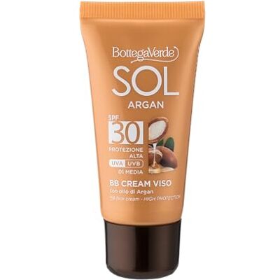Bottega Verde SOL Argan, BB Cream Solare Viso, 25 ml, con SPF 30, Arricchita con Olio di Argan e Pigmenti Tonalizzanti, Uniforma ed Illumina l'Incarnato, per Tutti i Tipi di Pelle, Media Bottega Verde SOL Argan, BB Cream Solare Viso, 25 ml, con SPF 30, Arricchita con Olio di Argan e Pigmenti Tonalizzanti, Uniforma ed Illumina l'Incarnato, per Tutti i Tipi di Pelle, Media