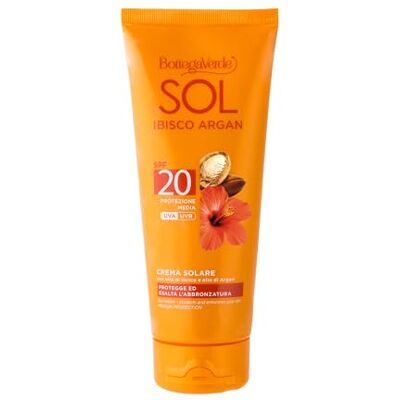 Bottega Verde SOL Ibisco Argan, Crema Solare Corpo, SPF 20, Protezione Media, 200ml, Protegge, Idrata ed Esalta l'Abbronzatura della Pelle Bottega Verde SOL Ibisco Argan, Crema Solare Corpo, SPF 20, Protezione Media, 200ml, Protegge, Idrata ed Esalta l'Abbronzatura della Pelle