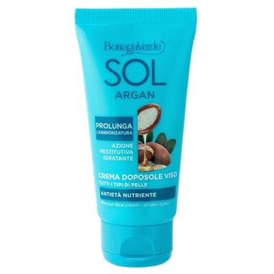 Bottega Verde SOL Argan, Crema Viso Doposole, 50 ml, Antietà Nutriente, Prolunga l’Abbronzatura, Idrata e Dona Sollievo, con Olio di Argan e Collagene Vegetale, Per Tutti i Tipi di Pelle Bottega Verde SOL Argan, Crema Viso Doposole, 50 ml, Antietà Nutriente, Prolunga l’Abbronzatura, Idrata e Dona Sollievo, con Olio di Argan e Collagene Vegetale, Per Tutti i Tipi di Pelle