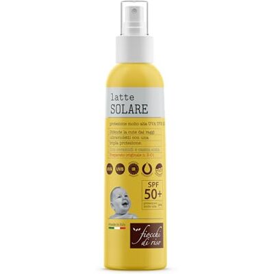 Fiocchi di riso Latte SOLARE 50+ 140ml PROTEZIONE SOLARE SPF 50+ Ideale per difendere la cute dai raggi ultravioletti con una tripla protezione, Con ceramidi e cassia alata. Fiocchi di riso Latte SOLARE 50+ 140ml PROTEZIONE SOLARE SPF 50+ Ideale per difendere la cute dai raggi ultravioletti con una tripla protezione, Con ceramidi e cassia alata.