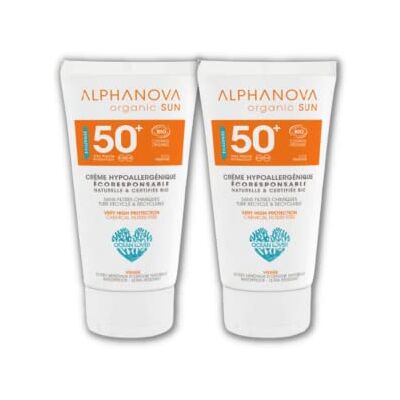 Alphanova Sun SPF50-50g Crema solare ipoallergenica, confezione da 2 Alphanova Sun SPF50-50g Crema solare ipoallergenica, confezione da 2