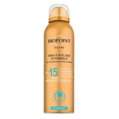 BIOPOINT Solaire Spray Solare Invisibile SPF15, Bassa Protezione, 150 ml, con Acceleratore di Abbronzatura, senza oli minerali, coloranti, senza nickel e resistente all’acqua BIOPOINT Solaire Spray Solare Invisibile SPF15, Bassa Protezione, 150 ml, con Acceleratore di Abbronzatura, senza oli minerali, coloranti, senza nickel e resistente all’acqua