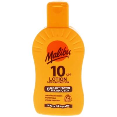Malibu protezione Sun Lotion Crema solare idratante leggera, resistente all'acqua, arricchita con vitamine Malibu protezione Sun Lotion Crema solare idratante leggera, resistente all'acqua, arricchita con vitamine