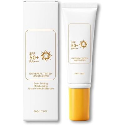 Generic Crema solare colorata SPF 50, crema solare per il viso SPF 50 per il trucco quotidiano, resistente all'acqua e al sudore, protezione UVA/UVB quotidiana, per pelli secche e sensibili Generic Crema solare colorata SPF 50, crema solare per il viso SPF 50 per il trucco quotidiano, resistente all'acqua e al sudore, protezione UVA/UVB quotidiana, per pelli secche e sensibili