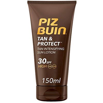 PIZ BUIN Tan & Protect Lozione Solare Intensificatore dell'Abbronzatura SPF 30, Crema solare 30 abbronzante corpo con Illumitone, Protezione solare 30 con efficaci filtri UVA/UVB, 150 ml PIZ BUIN Tan & Protect Lozione Solare Intensificatore dell'Abbronzatura SPF 30, Crema solare 30 abbronzante corpo con Illumitone, Protezione solare 30 con efficaci filtri UVA/UVB, 150 ml