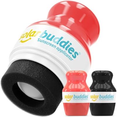 Solar Buddies Applicatore per crema solare, rosso e nero, ricaricabile, per crema solare, latte solare e lozione per bambini, adulti e famiglie, contiene 100 ml Solar Buddies Applicatore per crema solare, rosso e nero, ricaricabile, per crema solare, latte solare e lozione per bambini, adulti e famiglie, contiene 100 ml