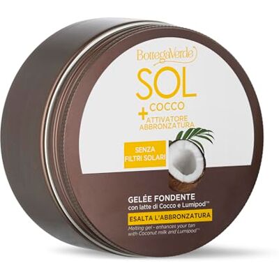 Bottega Verde SOL Cocco, Gelée Corpo Attivatore Abbronzatura 150 ml, No Filtri Solari, con Latte di Cocco e Lumipod, Intensifica e Prolunga l’Abbronzatura, Texture Leggera, per Pelli Già Abbronzate Bottega Verde SOL Cocco, Gelée Corpo Attivatore Abbronzatura 150 ml, No Filtri Solari, con Latte di Cocco e Lumipod, Intensifica e Prolunga l’Abbronzatura, Texture Leggera, per Pelli Già Abbronzate