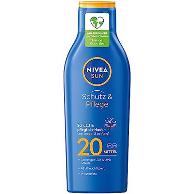 NIVEA Sun, protezione solare con formula migliorata, fattore di protezione solare 20, Schutz & Pflege NIVEA Sun, protezione solare con formula migliorata, fattore di protezione solare 20, Schutz & Pflege