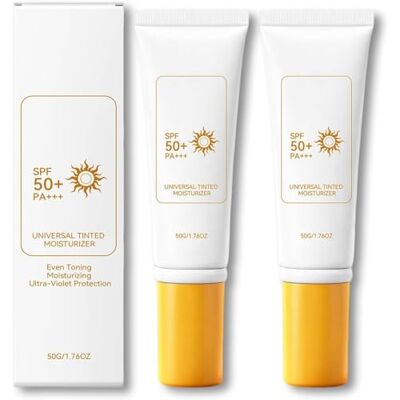 Generic Crema solare colorata SPF 50, crema solare viso SPF 50 per il trucco quotidiano, idratante, resistente all'acqua e al sudore, protezione UV Generic Crema solare colorata SPF 50, crema solare viso SPF 50 per il trucco quotidiano, idratante, resistente all'acqua e al sudore, protezione UV