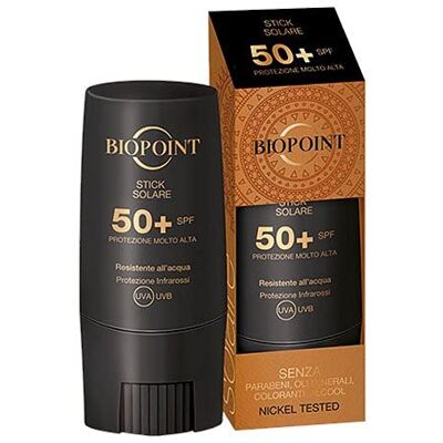 BIOPOINT Stick Protezione Viso Solare SPF50+ 9 ml Specifico per le Parti Delicate come Contorno Occhi, Labbra e Naso, Efficace anche per Proteggere le Cicatrici BIOPOINT Stick Protezione Viso Solare SPF50+ 9 ml Specifico per le Parti Delicate come Contorno Occhi, Labbra e Naso, Efficace anche per Proteggere le Cicatrici
