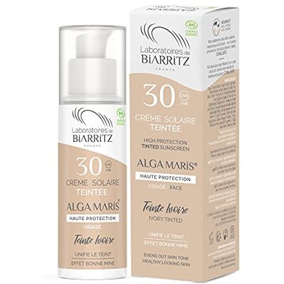 Laboratoires de Biarritz Alga Maris Organic Face Tinted Sunscreen SPF30 50ml Ivory Laboratoires de Biarritz Alga Maris Organic Face Tinted Sunscreen SPF30 50ml Ivory