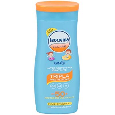 Leocrema solare bimbi, latte protettivo idratante, spf 50+, 200 ml Leocrema solare bimbi, latte protettivo idratante, spf 50+, 200 ml