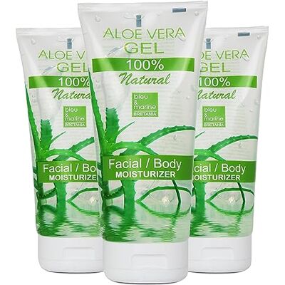 bleu & marine Bretania Aloe Vera Gel 100% Natural Gel Aloe Vera Puro 3 x 200 ml Sollievo Crema Doposole Rasatura Crema Post Depilazione Idratante Viso Corpo Gel Aloe Vera Capelli, Canarie bleu & marine Bretania Aloe Vera Gel 100% Natural Gel Aloe Vera Puro 3 x 200 ml Sollievo Crema Doposole Rasatura Crema Post Depilazione Idratante Viso Corpo Gel Aloe Vera Capelli, Canarie