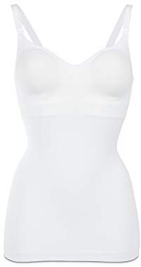 Medela Top Comfort – Top Senza Cuciture con Reggiseno Integrato per Allattamento – dalla Gravidanza all'allattamento, Bianco, M