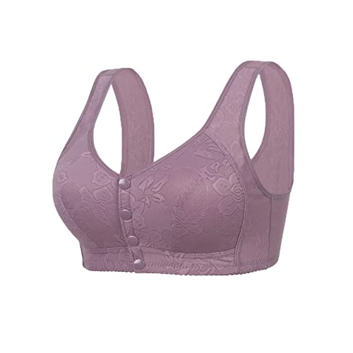 KEERADS Slip Bambino 2 Anni Ragazza Donne Sexy Lace Front Button Shaping Cup Tracolla regolabile Reggiseno con ferretto di grandi dimensioni Canotta Che Affine (c-Purple, 42)