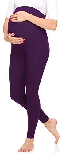 Merry Style Leggings Premaman Lunghi Donna MS10-297 (Prugna, S)