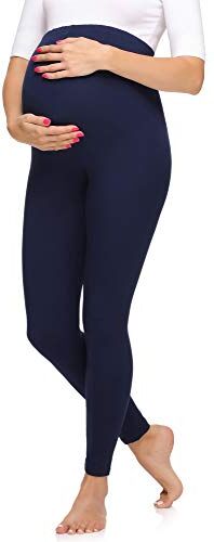 Merry Style Leggings Premaman Lunghi Donna MS10-297 (Blu Marino, XL)