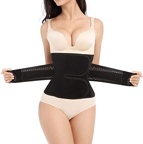 Trendyline Fascia per pancia postpartum,Raccoglitore addominale Sezione C,Legante addominale Post Chirurgia Cintura,Tummy Tuck Compressione Wrap Waist Trainer Nero