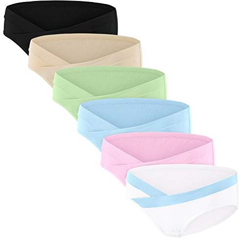 HBselect 6 Pezzi Slip per Gravidanza Morbido e Traspirante Mutandine per Gestante a Vita Bassa e in Cotone Biancheria Intima in Gravidanza