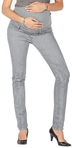 MAMAJEANS Milano Jeans Premaman Donna Basic, Super Elasticizzato e Comodo, Pantaloni Skinny, Abbigliamento per Ogni Fase della Gravidanza Made in Italy (46 L, Grigio)