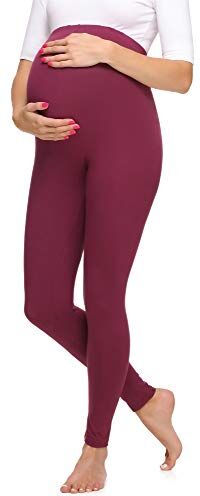 Merry Style Leggings Premaman Lunghi Donna MS10-297 (Rosso Vinaccia, 3XL)