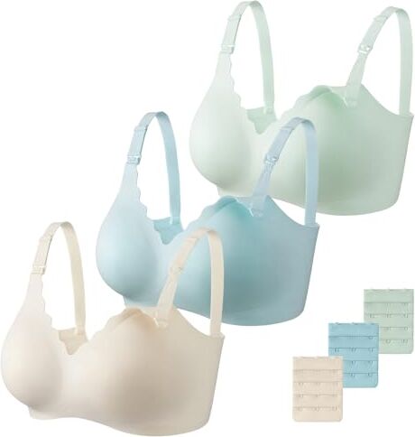 Dresime Reggiseni Allattamento, 3 Pezzi Reggiseno per maternità Senza Fili Ultra Comfort Reggiseni di Gravidanza per Le Donne