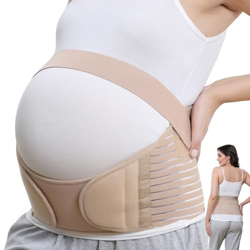 NEOtech Care Fascia per maternità Supporto per la gravidanza Cintura vita/schiena/addome (Beige, S)