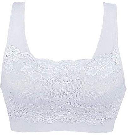 KEERADS Slip Monouso Maternità S Reggiseno Reggiseno Con Anteriore Pizzo Senza Cuciture Donne Coperta Sport Pizzo Top Intimi Slip Ragazza Principessa (White-1, S)