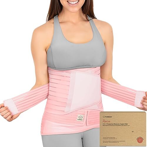 KeaBabies 3 in 1 Post-Partum Supporto per La Pancia Involucro di Recupero Ventre per Postnatale, Gravidanza, maternità Cinturini per Donne Shaper per Il Corpo Cintura Shapewear (Blush Pink, M/L)