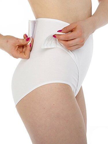 Lady Bella Lingerie Lady Bella G3157 Guaina Contenitiva Post Parto Regolabile Pancera Mamma Riducente con Alette regolabile post parto e post operatoria (Bianco, 3)