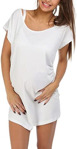 MYSANITY Shirt per Il Parto, Bianco, M Donna