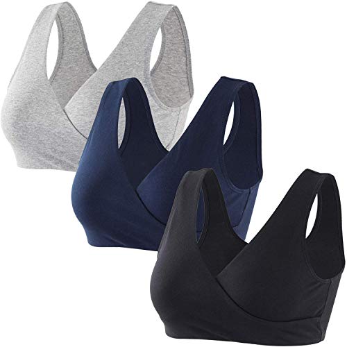 ZUMIY Reggiseno Allattamento, Reggiseno Senza Ferretto e Senza Cuciture, Cotton Reggiseno per Gravidanza e Allattamento, Comodo Reggiseno Senza Fili per Il Sonno Notturno