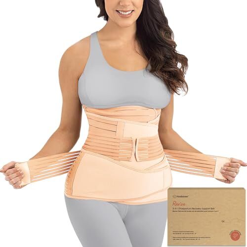 KeaBabies 3 in 1 Post-Partum Supporto per La Pancia Involucro di Recupero Ventre per Postnatale, Gravidanza, maternità Cinturini per Donne Shaper per Il Corpo Cintura Shapewear (Classic Ivory, XL)