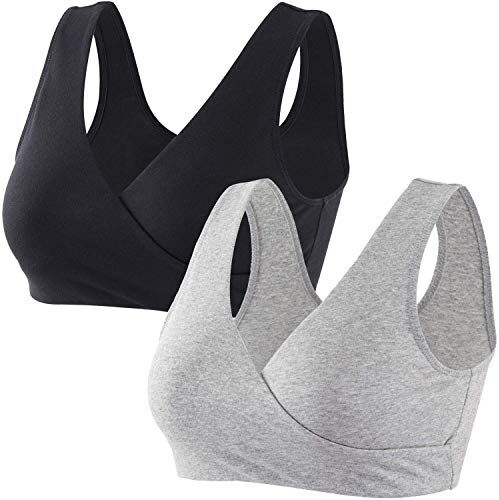 ZUMIY Reggiseno Allattamento, Reggiseno Senza Ferretto e Senza Cuciture, Cotton Reggiseno per Gravidanza e Allattamento, Comodo Reggiseno Senza Fili per Il Sonno Notturno