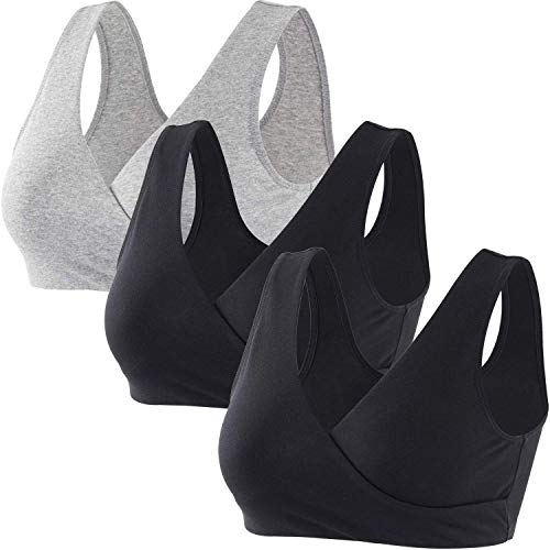 ZUMIY Reggiseno Allattamento, Reggiseno Senza Ferretto e Senza Cuciture, Cotton Reggiseno per Gravidanza e Allattamento, Comodo Reggiseno Senza Fili per Il Sonno Notturno