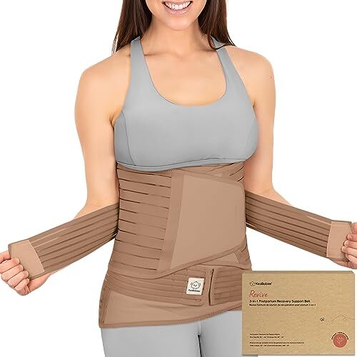 KeaBabies 3 in 1 Post-Partum Supporto per La Pancia Involucro di Recupero Ventre per Postnatale, Gravidanza, maternità Cinturini per Donne Shaper per Il Corpo Cintura Shapewear (Warm Tan, M/L)