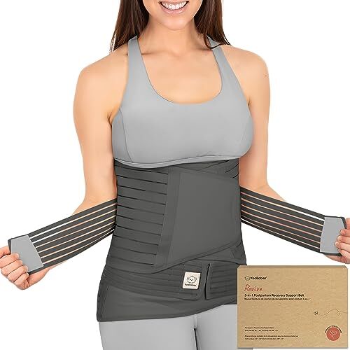 KeaBabies 3 in 1 Post-Partum Supporto per La Pancia Involucro di Recupero Ventre per Postnatale, Gravidanza, maternità Cinturini per Donne Shaper per Il Corpo Cintura Shapewear (Mystic Gray, M/L)