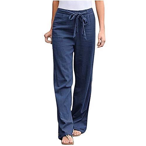 KEERADS Pantaloncini Da Bagno Rosa Lunghi Sciarpe pantaloni biancheria pantaloni moda cotone solido Casual Straight donna pantaloni Jeans Abito (Blue #3, XXL)