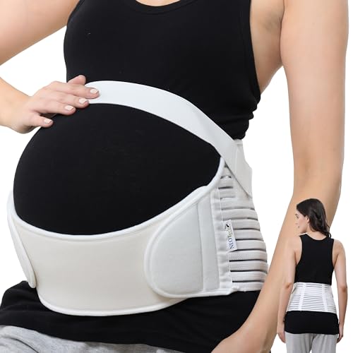 NEOtech Care Fascia per maternità Supporto per la gravidanza Cintura vita/schiena/addome (Avorio, XXL)