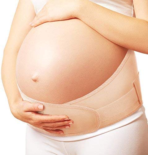TOROS-GROUP Fascia Maternità e la cintura postnatale di recupero post-natale Gravidanza Cintura Guaina gravidanza supporto lombare Beige Small