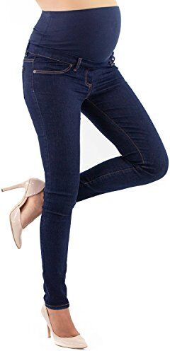 MAMAJEANS Milano Jeans Premaman Donna Basic, Super Elasticizzato e Comodo, Pantaloni Skinny, Abbigliamento per Ogni Fase della Gravidanza (Denim, XL)