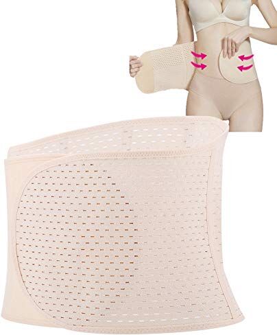 ZJchao Avvolgimento del ventre postpartum, dimagrimento delle donne Cintura di pancia Shapewear Controllo della pancia Perdita di peso Shaper del corpo Supporto di maternità elastic(02# Beige)