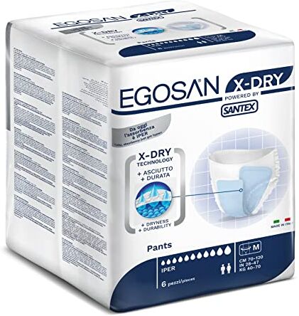 Egosan Intimo anti-incontinenza per adulti Tecnologia X-Dry per assorbimento superiore usa e getta per uomo e donna (taglia M)