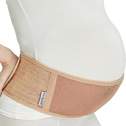 NEOtech Care Fascia Maternità Regolabile Fascia per Pancione, Fascia Premaman, Supporto per la Pancia in Gravidanza, Leggera e Traspirante per Donne Incinte (Beige, Taglia regolare)